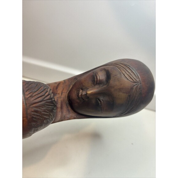 Mother and Child sculpture wooden hand carved Decour items - Picture 3 of 9